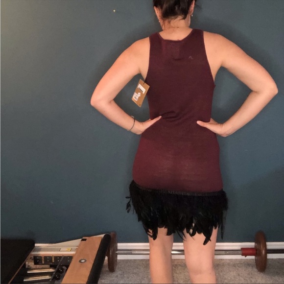 Feather Trim Cocktail Dress - Picture 3 of 5